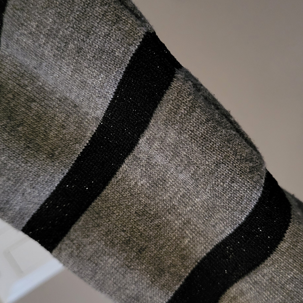 Black and Gray Bodycon Sweater Dress - Picture 3 of 4